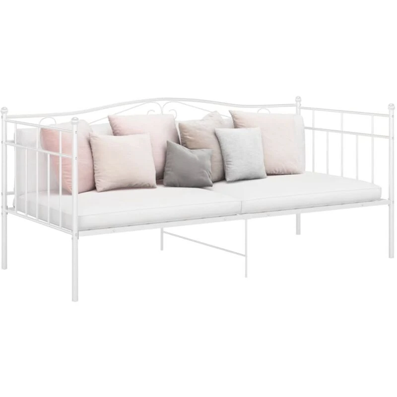Image of VIDAXL Sofa Bed Frame without Mattress White Metal 90x200cm Vidaxl 8720286195765