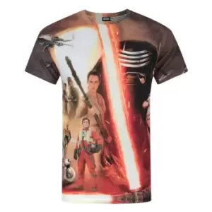 Image of Star Wars Mens Force Awakens Heroes & Villains Sublimation T-Shirt (M) (Multicoloured)