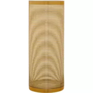 Image of Premier Housewares - Gold Finish Decorative Vase/ Accentuated With Stripe Design And Contrasting Rim / Glass Vases For Decoration 12 x 30 x 12