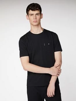 Image of Ben Sherman Spade Pocket Tee-Black, Size S, Men