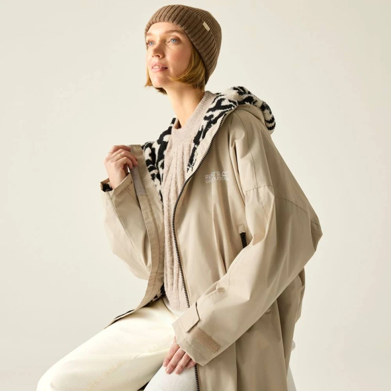 Image of Regatta Adult Waterproof Changing Robe in Light Beige Size: S/M Light Beige Unisex S/M