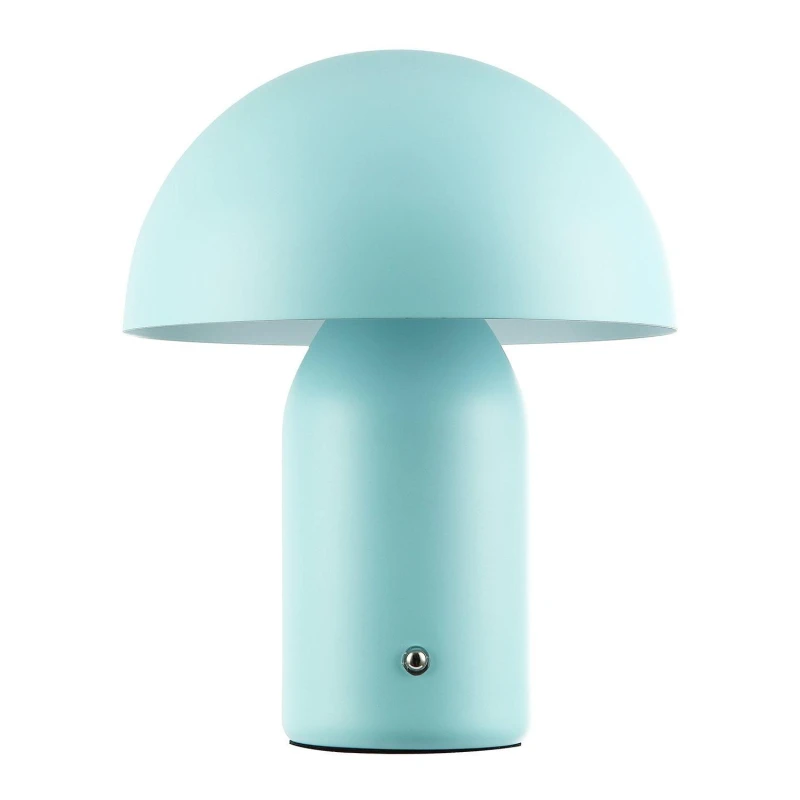 Image of Happy Homewares Modern Rechargeable Mushroom Table Lamp with Touch Dimmer Button in Duck Egg Blue Size: 10" Duck Egg Blue Unisex 10"