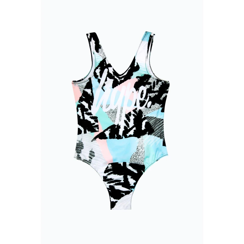 Image of Hype Multi Pastel Abstract Swimsuit Multi female