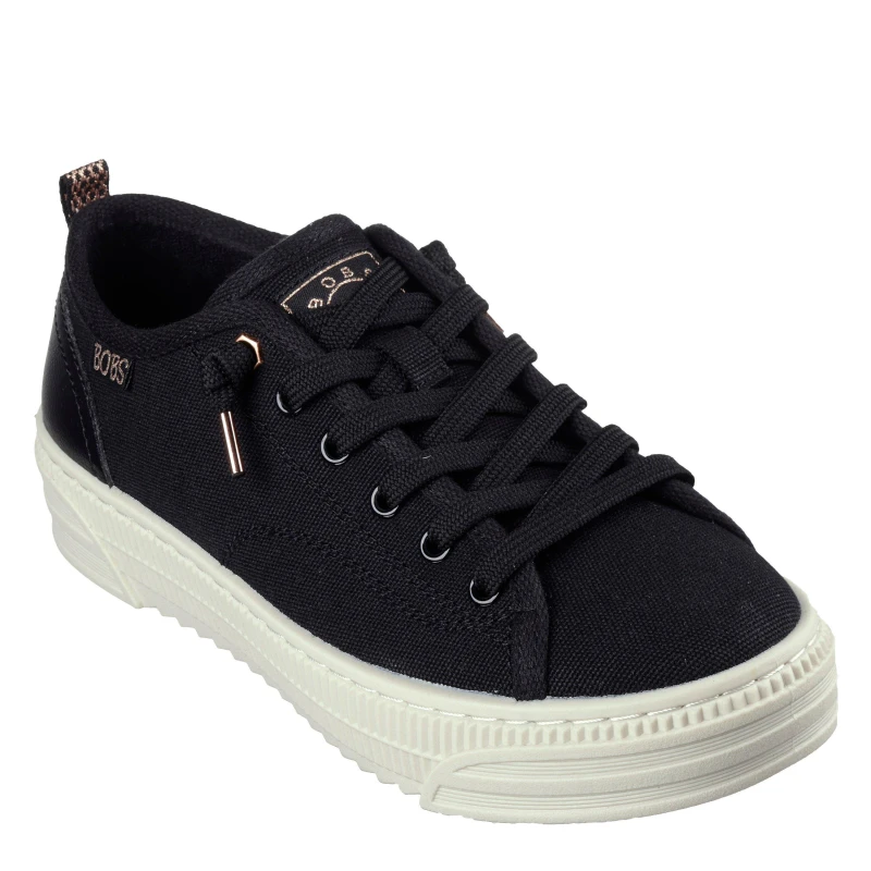 Image of Skechers Womens Bobs Copa Canvas Trainers Black female 2 (35)