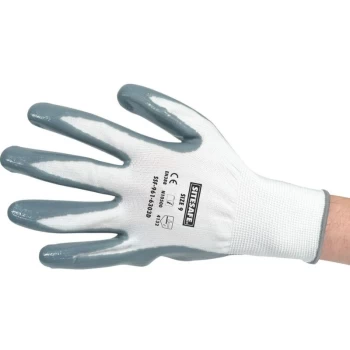 Image of Flat Palm-side Coated Grey/White Gloves - Size 9 - Sitesafe