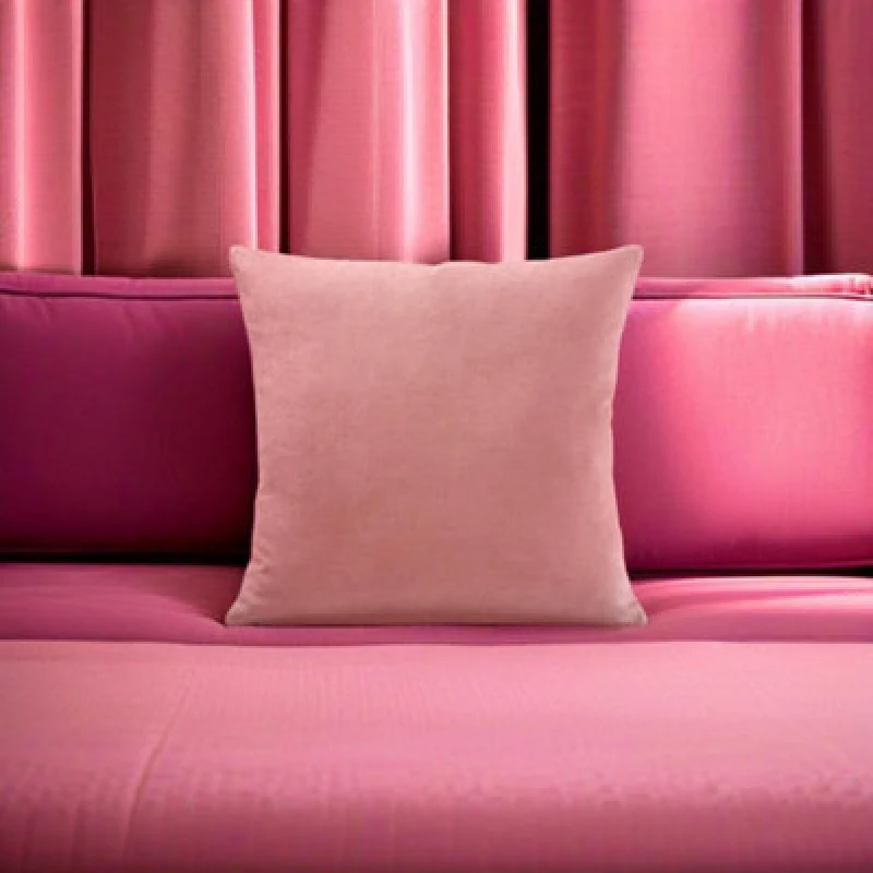 Image of Luxury Living Velvet Chenille Cushion Pink