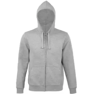 Image of SOLS Mens Spike Full Zip Hooded Sweatshirt (M) (Grey Marl)