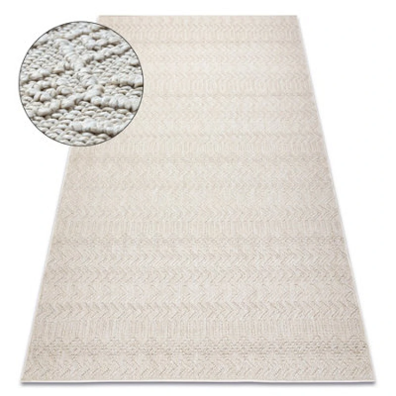 Image of RugsX Carpet Jersey 19243 Cream - Chevron, Structural, Loop Boho 60X100 Cm
