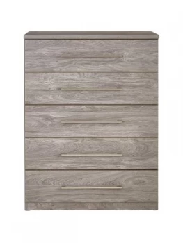 Image of Consort Aura Ready Assembled 5 Drawer Wide Chest