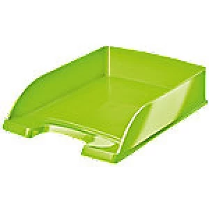 Image of Leitz Letter Tray Polystyrene Green 25.5 x 35.7 x 7 cm