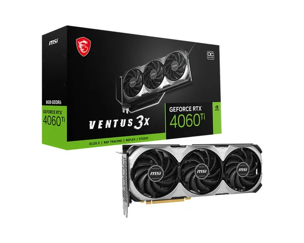 Image of MSI GeForce RTX 4060 Ti VENTUS 3X E OC 8GB GDDR6 Graphics Card