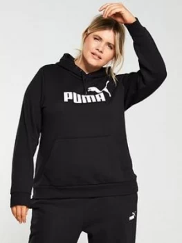 Image of Puma Curve Essentials Logo Hoodie - Black, Size XL, Women