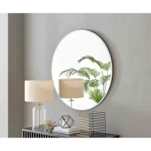 Image of Furniture Box Emma 100cm Round White Frame Wall Mirror