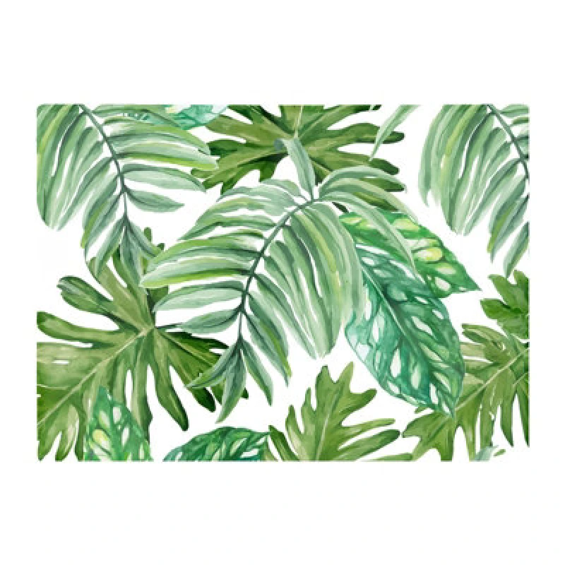 Image of Warren Reed Designer Exotic Rainforest Leaves Glass Chopping Board