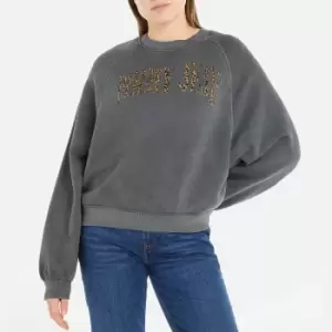 Image of Tommy Jeans Womens Relaxed Leo Crew - New Charcoal - M