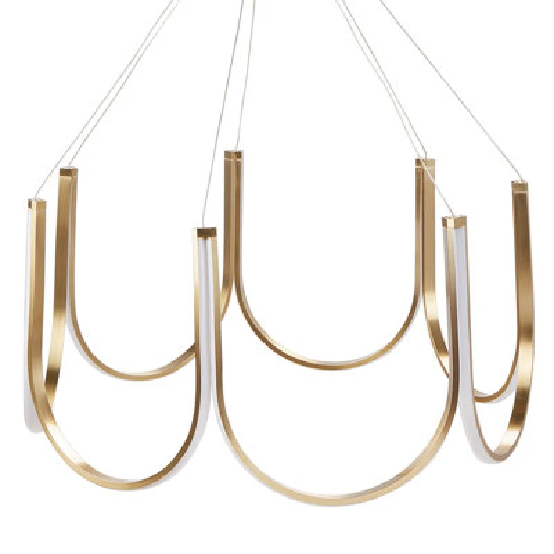 Image of Beliani LED Chandelier Perqueno Metal Gold