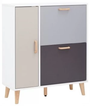 Image of Delta Shoe Cabinet - White & Grey