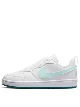 Image of Nike Older Girls Court Borough Low Recraft Trainers, White/Green, Size 4 Older