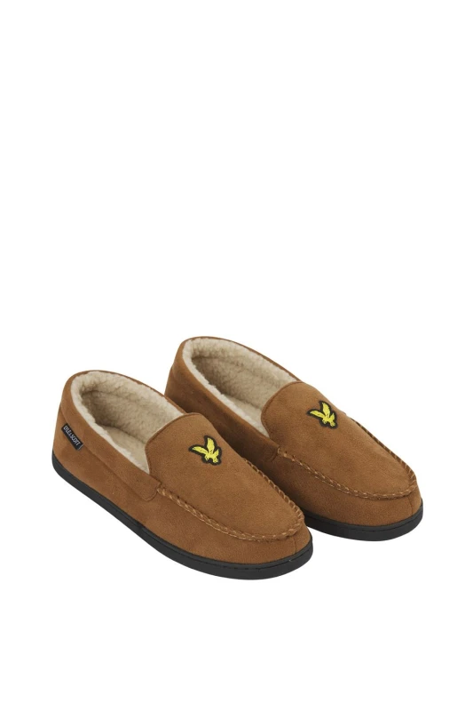 Image of Lyle and Scott Lyle Aspen Moccasin Slipper - Brown Brown 9