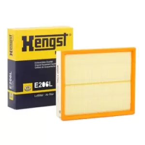 Image of HENGST FILTER Air filter VW,AUDI,OPEL E206L 1444Q7,5019408,5025136 Engine air filter,Engine filter 870X9601CCA,834285,834286