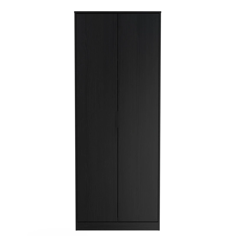 Image of Ready Assembled 2 U Madrid 2 Door Wardrobe (Ready Assembled) in Black Unisex