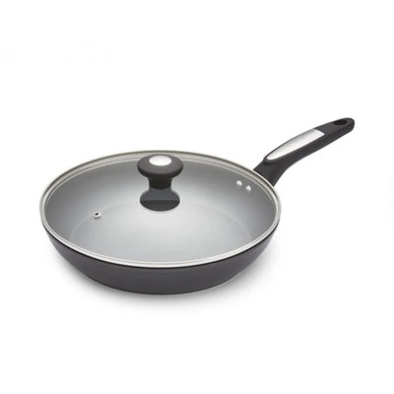 Image of Morphy Richards 28cm Forged Aluminium Ceramica Lidded Frying Pan - Black One Size Unisex 5056765400864