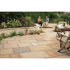 Image of Marshalls Sawn Versuro Smooth Golden 560 x 560 x 22mm Paving Slab Pack of 60