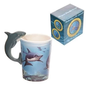 Image of Sealife Shark Shaped Handle Ceramic Mug