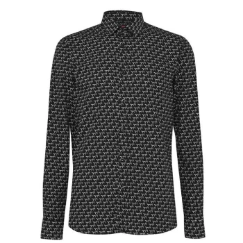Image of Hugo Boss Elisha Long Sleeve Shirt Black Size L Men