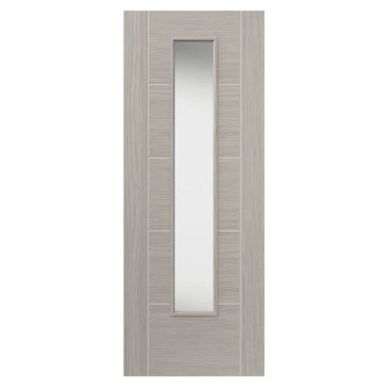 Image of JB Kind Doors Tigris Light Grey Glazed Laminate Internal Door