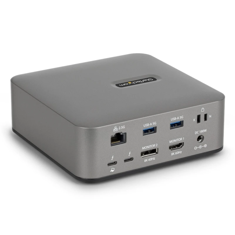 Image of StarTech.com StarTech.com Thunderbolt 5 Docking Station, DP / HDMI, Triple Monitor Dock up to 4K 144Hz or Dual 8K 60Hz, 5x USB Ports, 140W Laptop Char