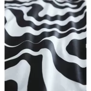 Image of Portfolio Home Retro Waves Black Single Duvet Cover Set Bedding Bed Set Bed Linen - Black