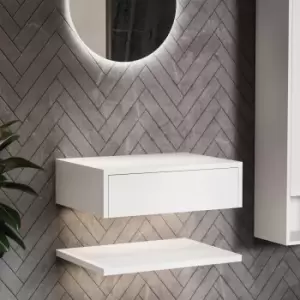 Image of 600mm White Wall Hung Countertop Basin Shelf - Lugo
