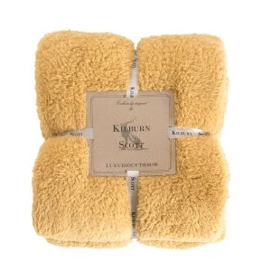 Image of Gallery Teddy Fleece Throw - Ochre