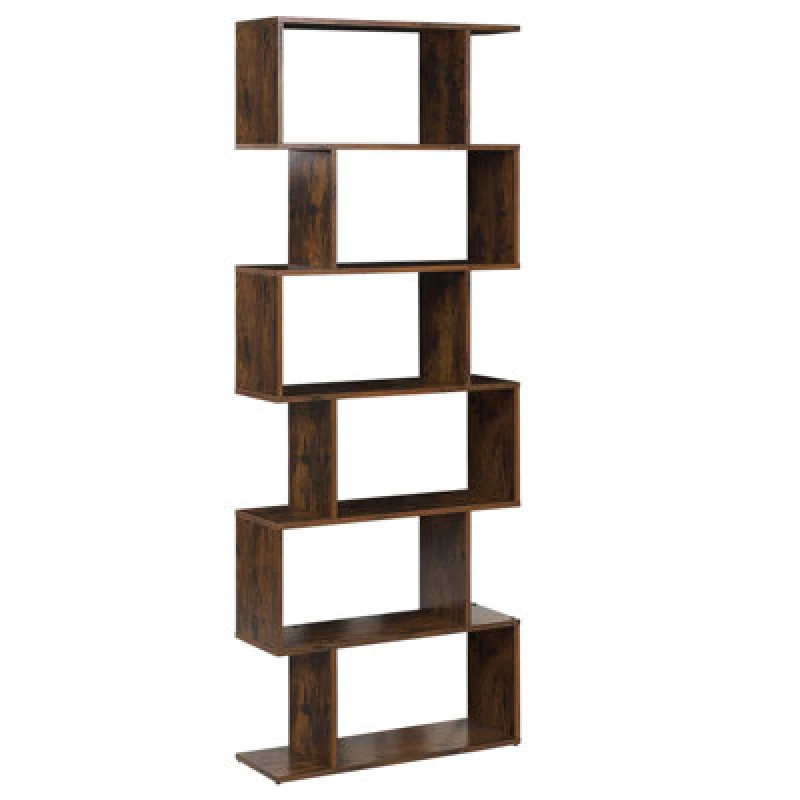 Image of Beliani 6 Tier Bookcase Valdosa 191cm Dark Brown