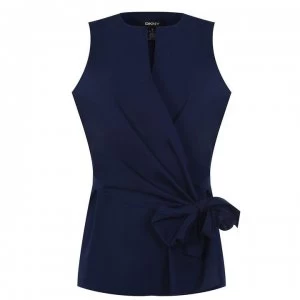 Image of DKNY Sleeveless Wrap Top - Ink