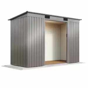 Image of Garden Gear Pent Metal Shed 6.6 X 3.9ft Grey Aluminium