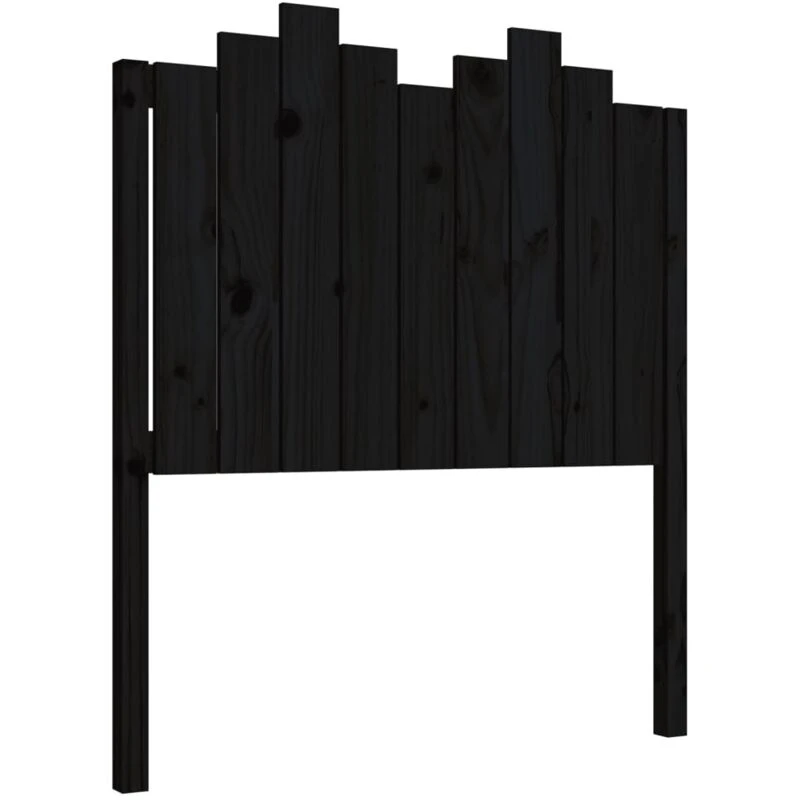 Image of Vidaxl Bed Headboard Black 96X4X110 Cm Solid Wood Pine, Black 818454