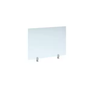 Image of Straight high desktop acrylic screen with white brackets 1000mm x 700mm