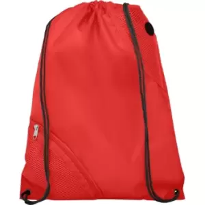 Image of Bullet Oriole Duo Pocket Drawstring Bag (One Size) (Red)