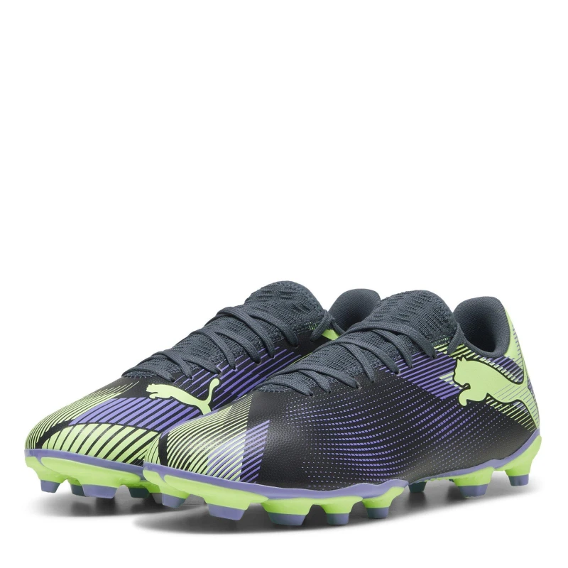 Image of Puma Future 7 Play Firm Ground Football Boots Grey/Purple/Grn male 7 (40.5)