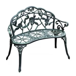 Image of Outsunny Cast Aluminum Garden Bench Patio Chair