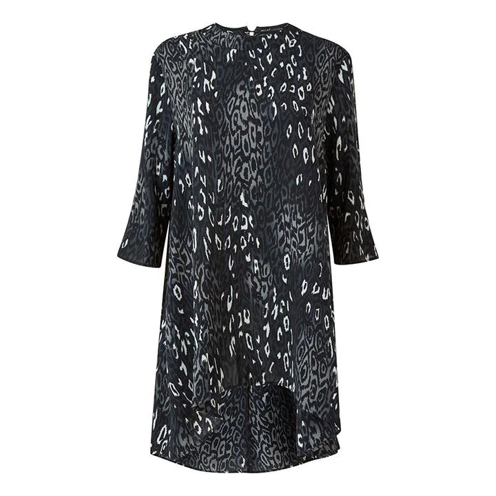Image of Mela London Grey Animal Print Tunic Top - 8