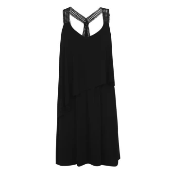 Image of Biba Crochet Trim Dress - Black