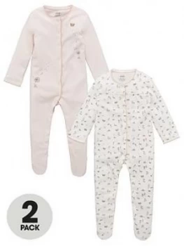 Image of Mamas & Papas Butterflies Sleepsuits 2 Pack Baby Girls