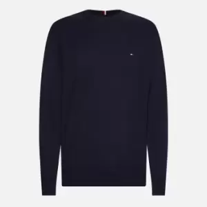 Image of Tommy Hilfiger Mens Big & Tall Pima Organic Cotton & Cashmere Crewneck Jumper - Desert Sky - 3XL