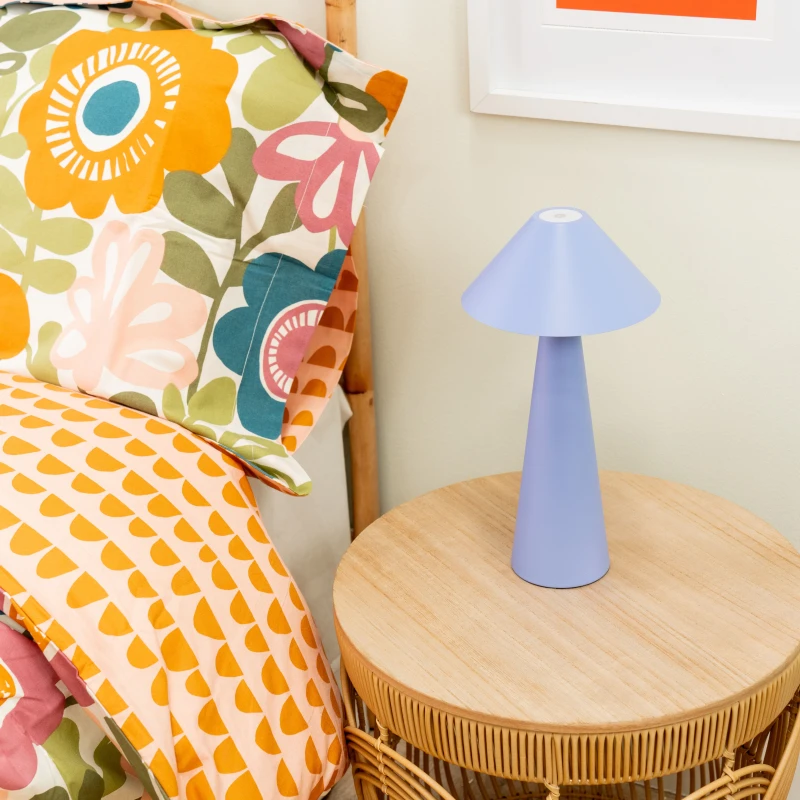 Image of ValueLights ValueLights Raquel Lilac Rechargeable Portable Touch Table Lamp Lilac One Size Unisex 5016529161158