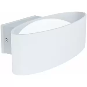 Image of Loops - IP44 Outdoor Wall Light White Aluminium & Steel 10W Built in LED Porch Lamp