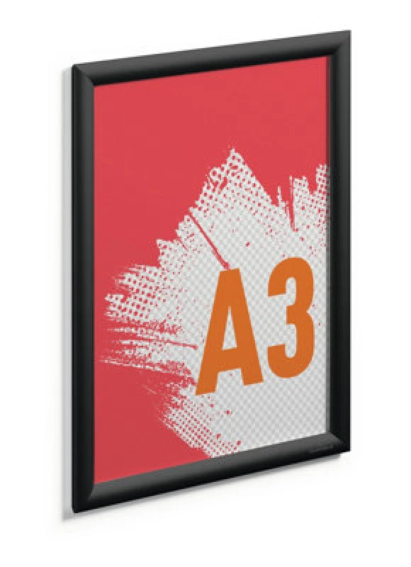 Image of Durable Durable Aluminium Snap Frame Retail Clip Poster Holder Notice Board - A3 Black Black