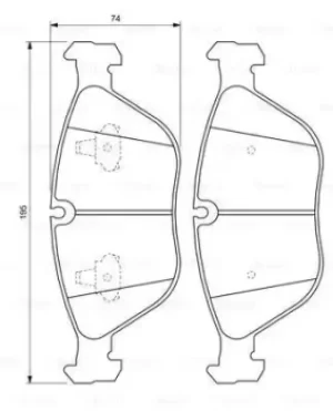 Image of Bosch 0986424649 BP365 Brake Pad Set Disc Brake Front Axle